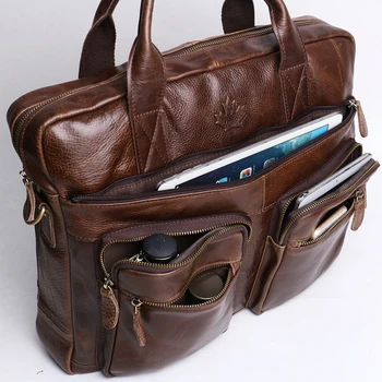 Мъжки Портфейл-тоут от Естествена кожа, мъжки чанти-незабавни посланици, чанта за лаптоп, Кожена бизнес чанта за лаптоп, мъжки чанти ZZNICK