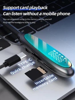 НОВИ Слушалки С Възпроизвеждане на 250 часа, Безжични Слушалки TWS, Bluetooth 6,0, Спортна Водоустойчива Слушалки С Шейным Ръб За Apple Xiaomi Samsung
