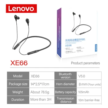 Оригинални Безжични Слушалки Lenovo XE66 Pro 5,0 Водоустойчиви Спортни Bluetooth Слушалки Високо Качество на Звука Сверхдлинное Време на изчакване