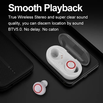 Оригинални Слушалки TWS Y50 Fone Bluetooth, Спортни Безжични Слушалки на Открито, Слушалки със Сензорен контрол и Зарядно Устройство, Слушалки Y50