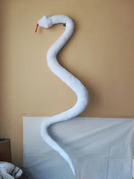 творческа играчка голяма от 120 cm бяла змия плюшен играчка мека кукла възглавница подарък за рожден ден w1705