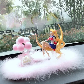 Украса На Интериора На Колата Аниме Sailor Moon Красиво Момиче Фигурка Настолно Украшение Балон Аксесоари Авто За Табло Момичета