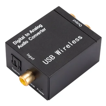 Цифрово-аналогов Аудио Конвертор Поддръжка на Bluetooth Оптични Влакна Toslink Коаксиален Сигнал на RCA R/L Аудио Декодер SPDIF КПР